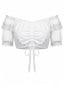 Crop top blanc dentelle encolure carrée et manches bouffantes années 50