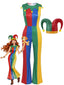 Combinaison patchwork multicolore pour Halloween chapeau années 60