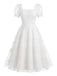 Robe Col Carré Manches Bouffantes Floral Broderie Années 1940 4