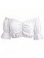 Crop Top Épaules Dénudées Bordure Dentelle Blanc Années 1950