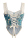 Floral Dentelle Bordure Corset Bustier Bretelles Années 1960 4