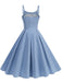 Robe Bretelles Spaghetti à Pois Évasé Années 1950 4