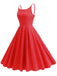 Robe Bretelles Spaghetti à Pois Évasé Années 1950 8