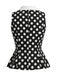 Blouse sans Manches à Revers à Pois Années 50