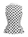 Blouse sans Manches à Revers à Pois Années 50