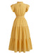 Robe Volant Col Montant Ceinturé à Étages Années 1940 3