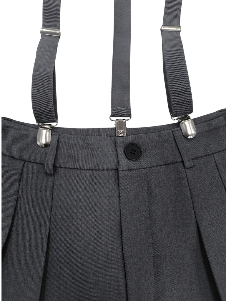 Combinaison Taille Haute Jambes Larges Plissé Gris Années 1960 8