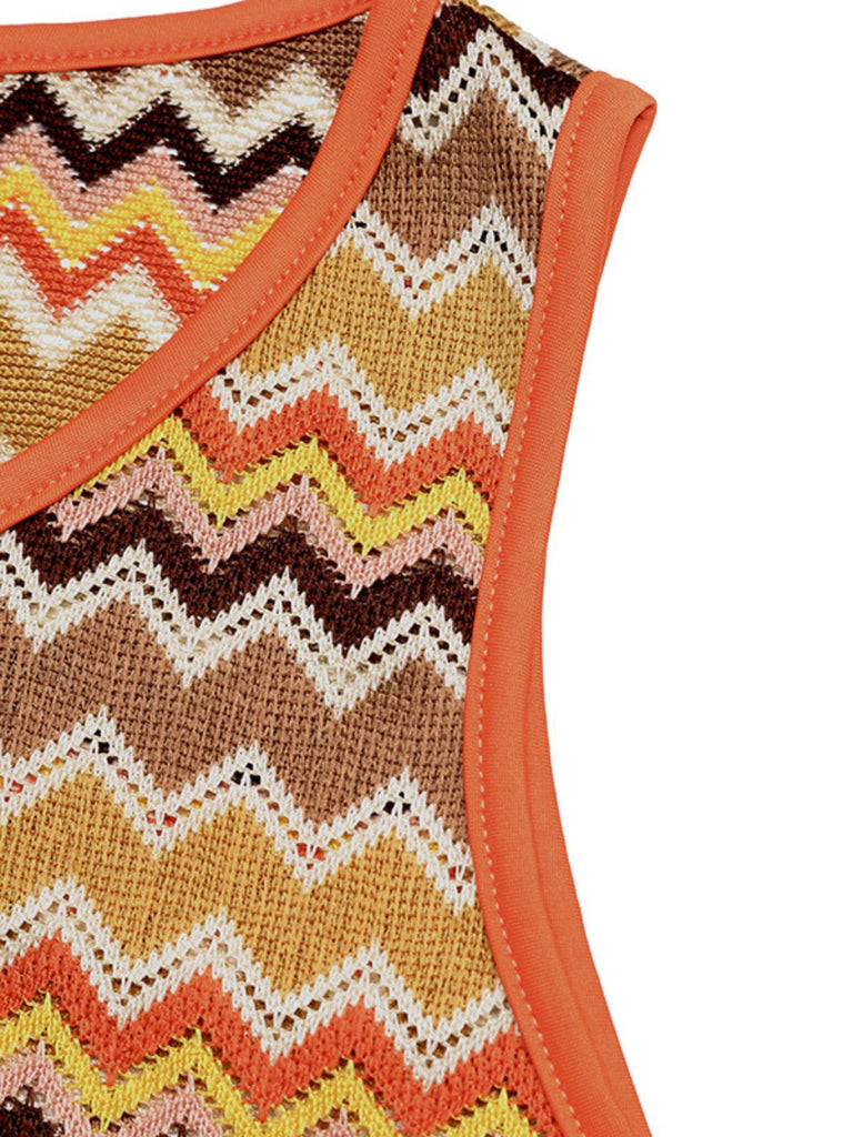 2PCS 2PCS Tricot Chevron Débardeur Années 1960 6