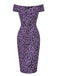 [Prévente] Robe Épaules Dénudées Léopard Rose Violet Années 60
