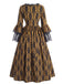 Robe victorienne baroque à lacets et manches cloche années 1950