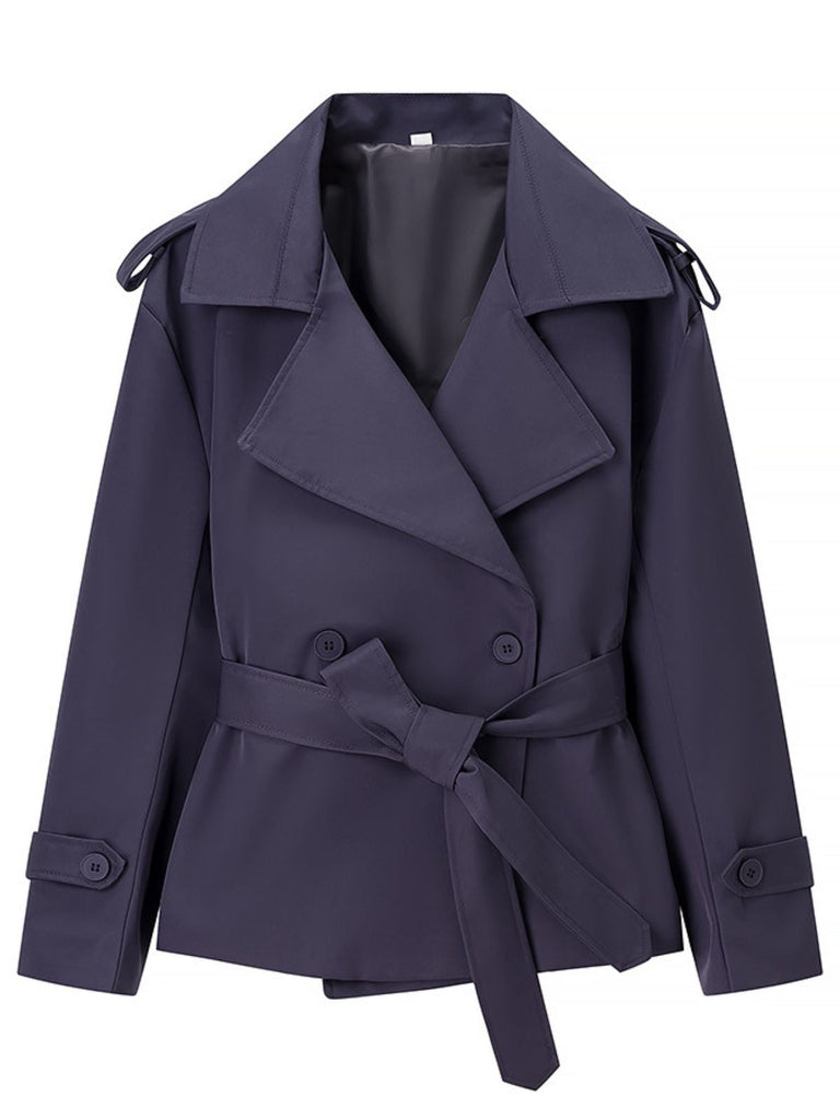 Veste Ceinturé Large Revers Trench Années 1960 8