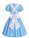 Ensemble de costume féerique avec robe à manches bouffantes et tablier années 1950