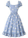 [Prévente] Robe Col Cœur Floral Marguerite Col Bleu Clair Années 1950 3