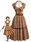 [Prévente] Robe dos nu carreaux cow-girl ceinture années 1970