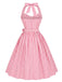 [Prévente] Robe Rose Rayé Halter Ceinturé Évasé Années 1950
