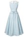[Prévente] Robe Midi Bleu Clair Col Claudine en A Années 1940 3