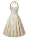[Prévente] Robe Pastel Cerise Imprimé Dos Nu Ceinturé Évasé Années 1950 3