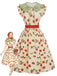 [Prévente] Robe Strawberry Volant Col Claudine Évasé Années 1950