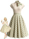 [Prévente] Robe Évasée Plissée à Pois avec Foulard en Soie Années 1950
