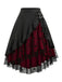 [Prévente] Jupe Noir Gothique Asymétrique Layered Spiderweb Dentelle Jupe Années 1970