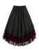 [Prévente] Jupe Noir Gothique Asymétrique Layered Spiderweb Dentelle Jupe Années 1970