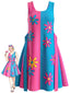 [Prévente] [Grande Taille] Robe réversible motif floral marguerites et jeu couleurs années 60
