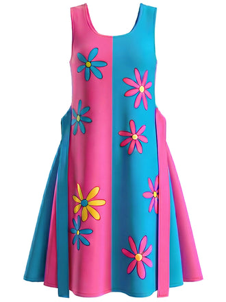 [Prévente] [Grande Taille] Robe Réversible Marguerite Floral Bicolore Années 60
