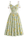 [Prévente] Robe Floral Coton Évasé Dentelle Appliqué Lacé Années 1950 2