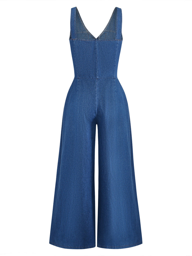 Combinaison Col V Denim Straight Leg Années 1960 5