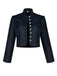 Veste à Col Montant et Boutons Bleu Marine Années 1950