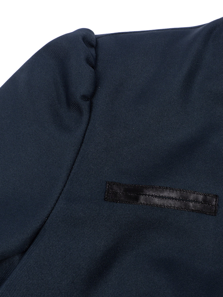 Veste à Col Montant et Boutons Bleu Marine Années 1950