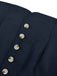 Veste à Col Montant et Boutons Bleu Marine Années 1950