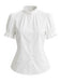 [Prévente] 2PCS Robe Chasuble Verte à Carreaux Dentelle avec Poches & Haut Blanc Années 1950 11