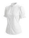 [Prévente] Blouse Blanche Unie Dentelle Patchwork Manches Bouffantes Années 1950 3