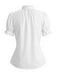 [Prévente] Blouse Blanche Unie Dentelle Patchwork Manches Bouffantes Années 1950 4