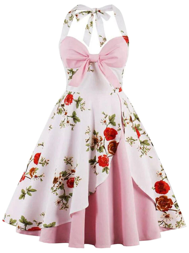 [Prévente] [Grande Taille] Robe Floral Halter Évasé Années 1950