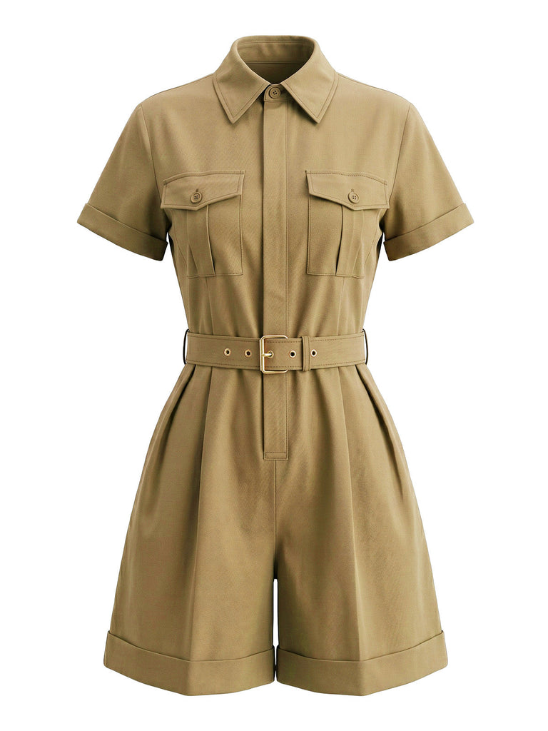 Combishort Revers Manches Retroussées Poche Années 1950 4