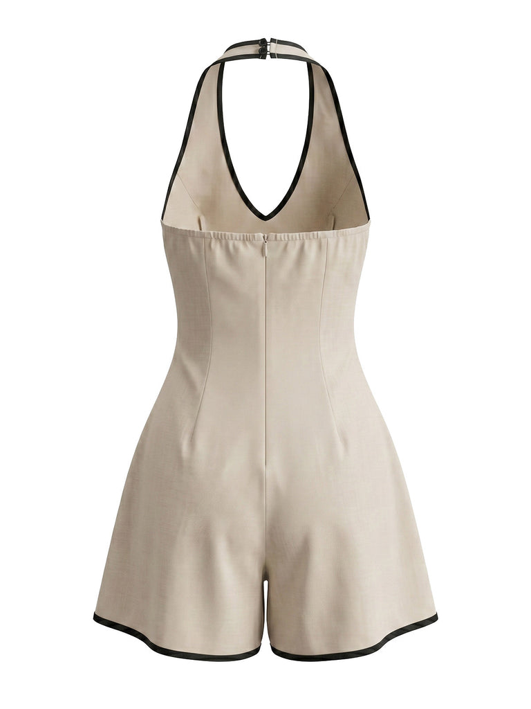 Combishort Beige Dos Nu Dos Nu Binding Années 1960 3