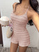 Combishort Misty Rose Dos Nu Textured Volant Slim Années 1960 5
