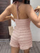 Combishort Misty Rose Dos Nu Textured Volant Slim Années 1960 7