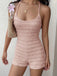 Combishort Misty Rose Dos Nu Textured Volant Slim Années 1960 3