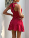 2PCS 2PCS à Pois Halter Mini Rouge Années 1960 3