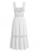 Robe Blanc Bohème Eyelet Brodé Midi Années 1970 3