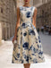 Beige 1950s Floral Vintage Classic Dress 3