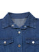 Robe Bleu Revers Boutonné Denim Shirt Années 1950