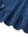 Robe Bleu Revers Boutonné Denim Shirt Années 1950