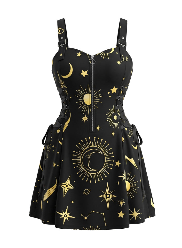 [Grande Taille] Grande Taille [] Celestial Imprimé Lacé Suspender Années 1980 4