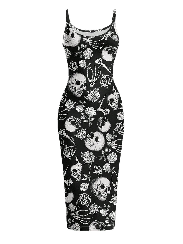 Black 1930s Floral Vintage Classic Dress 2