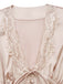 Robe Midi en Satin et Dentelle à Manches Bouffantes Champagne Années 1930