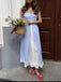 Robe Bleu & Blanc Bretelles Fines Bretelles à Carreaux Boutonné Années 1950 5